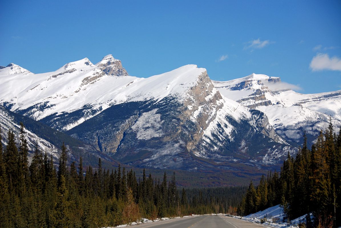 25 Mount Cline and Resolute Mountain From Just before Saskatchewan Crossing On Icefields Parkway